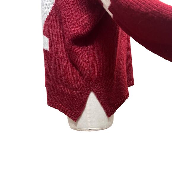 Wooden Ships Womens Red #67 Football Jersey Mohair Wool Blend Sweater Sz S/M - Picture 4 of 12